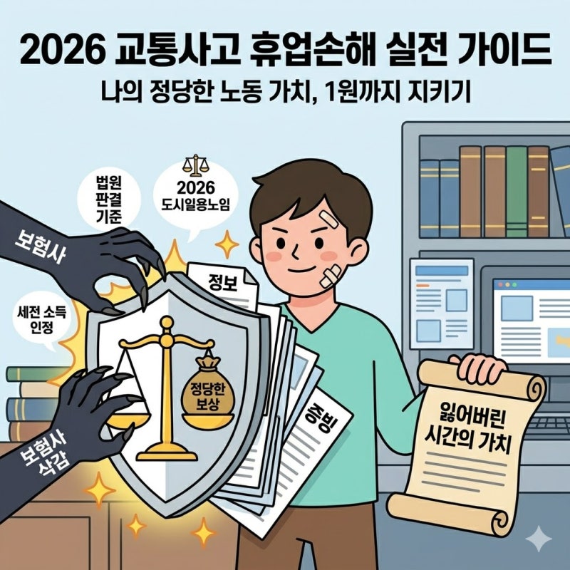 교통사고 휴업손해 계산법 완벽 가이드: 보험사에 당하지 않는 합의금 방어 전략