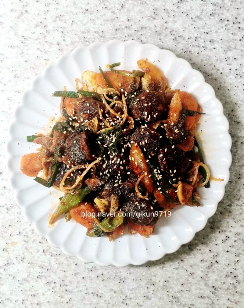 순대볶음 레시피 양념 만들기 순대야채볶음 만드는법