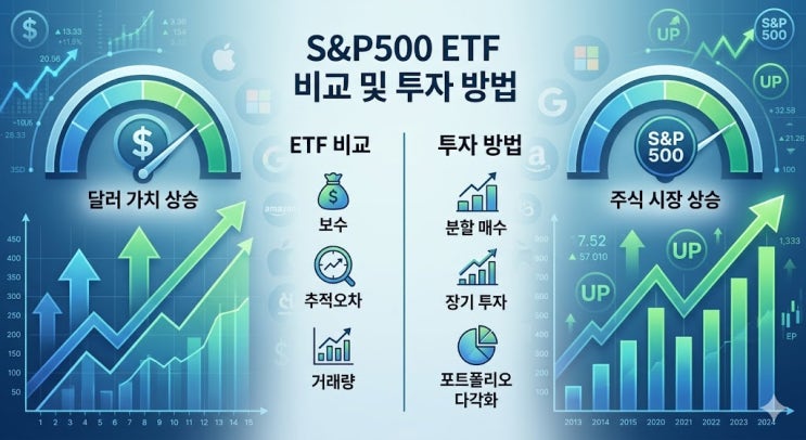  S&P500 ETF 비교 및 투자 방법 (SPY, IVV, VOO)