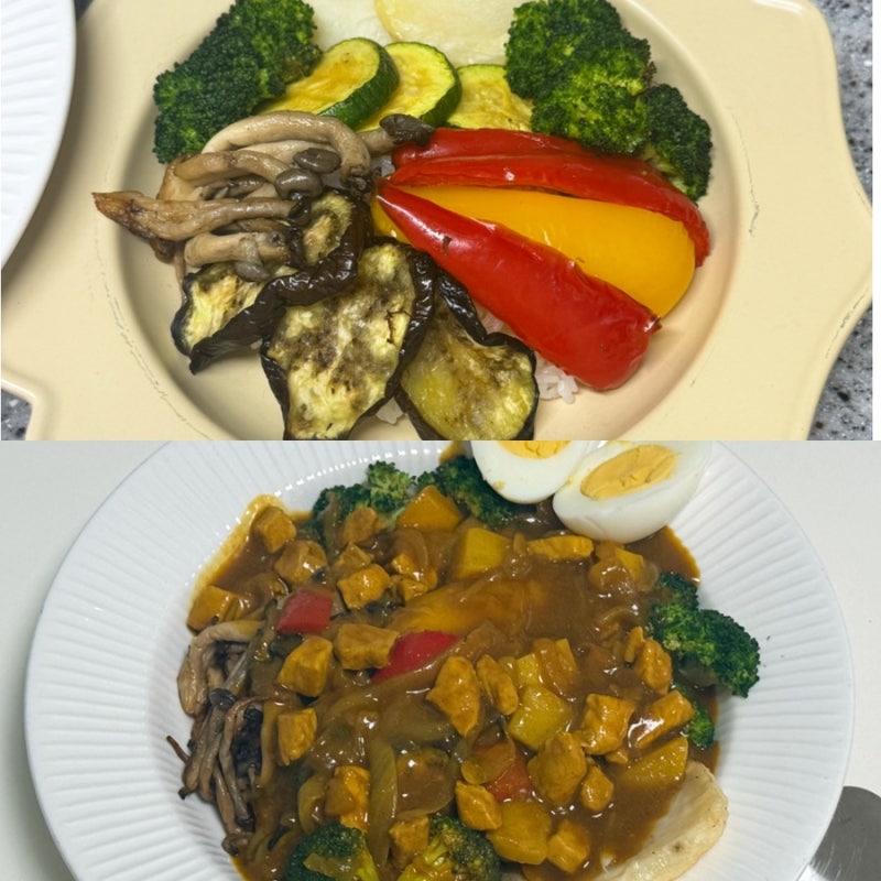 카레 황금레시피 | 구운 야채 토핑으로 스프카레 느낌 내기