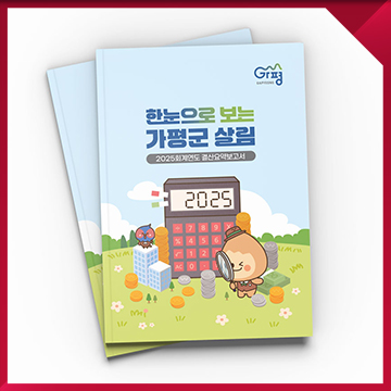  지자체 결산요약보고서 편집디자인 — 군청 회계연도 결산 인포그래픽 책자 제작 사례