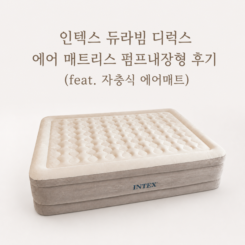 인텍스 듀라빔 디럭스 에어 매트리스 펌프내장형 후기 (feat. 자충식 에어매트)