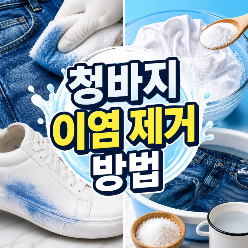 청바지 이염 제거, 흰 옷 물들었을 때 락스 쓰면 절대 안 됩니다