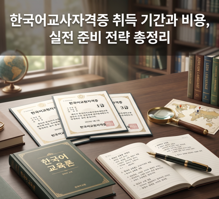  한국어교사자격증 취득 기간과 비용, 실전 준비 전략 총정리