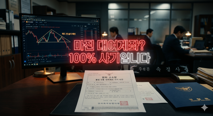  비트코인 하락장 마진거래 불법 선물 대여계좌 먹튀 사기 고소법
