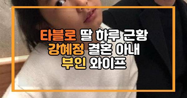 타블로 딸 하루 근황 강혜정 결혼 아내 부인 와이프