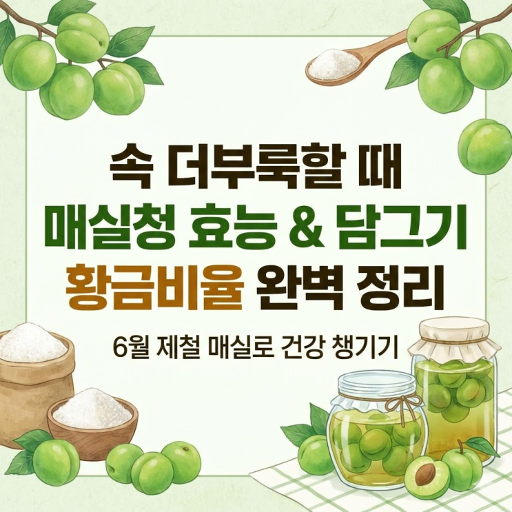  속 더부룩할 때 매실청 효능 6가지와 6월 제철 담그기 황금비율 정리