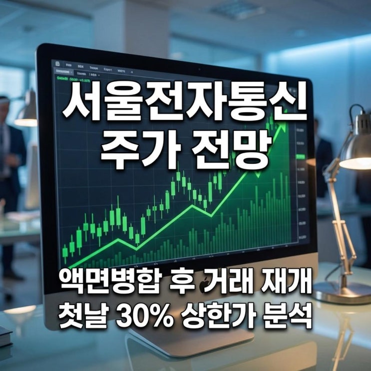  서울전자통신 주가 전망 액면병합 후 거래 재개 첫날 30% 상한가 분석