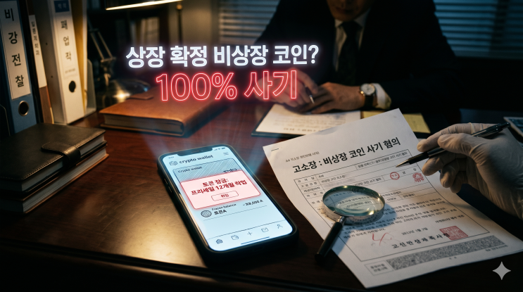  비상장 코인 상장 확정 사기? 다단계 락업 먹튀 고소 및 환불법