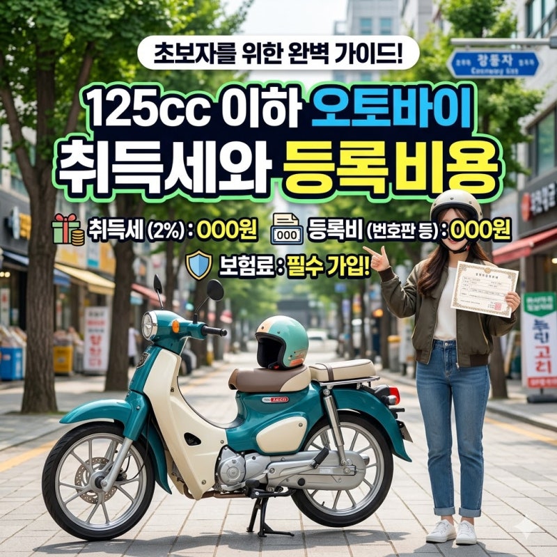 [바이크 상식] 125cc 이하 오토바이, 취득세와 등록 비용은 얼마일까? 면제 조건과 절차 완벽 ....