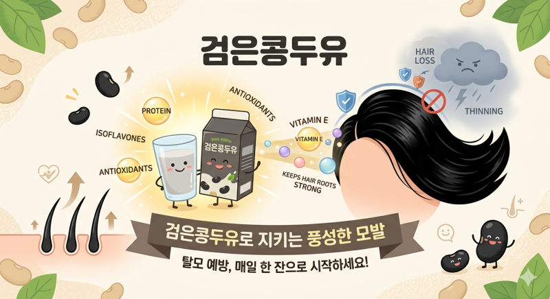 [탈모 관리] 비워지는 정수리가 걱정된다면? 블랙푸드 '검은콩두유'의 효능