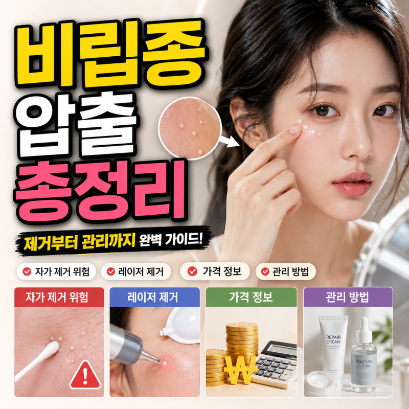 비립종압출 총정리 (자가 제거 위험·레이저 제거·가격·관리까지)