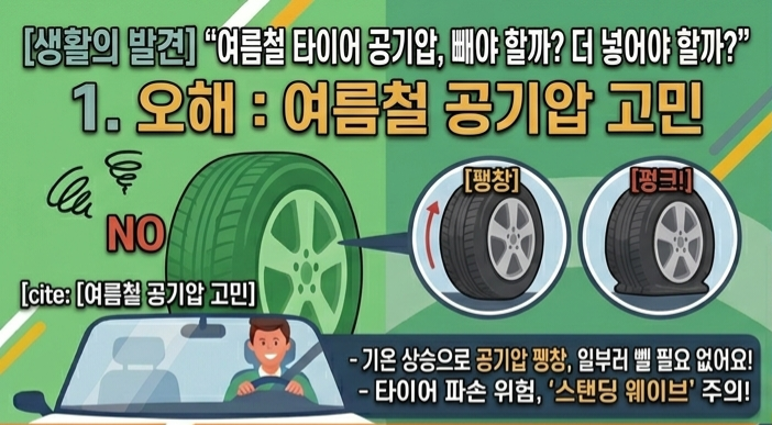 "여름철 고속도로 주행 전 필수!" 타이어 공기압 체크 & 관리법