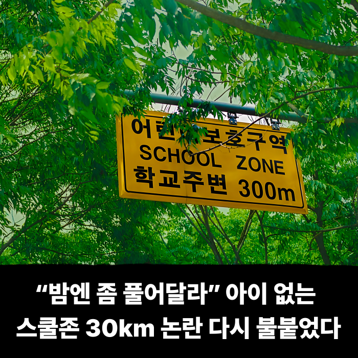  “밤엔 좀 풀어달라” 아이 없는 스쿨존 30km 논란 다시 불붙었다