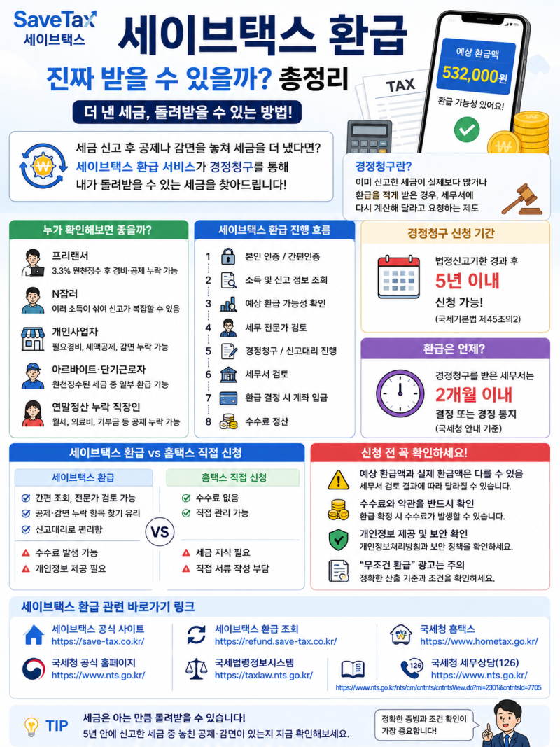 놓친 세금 돌려받기｜세이브택스 환급 조회부터 입금까지 총정리