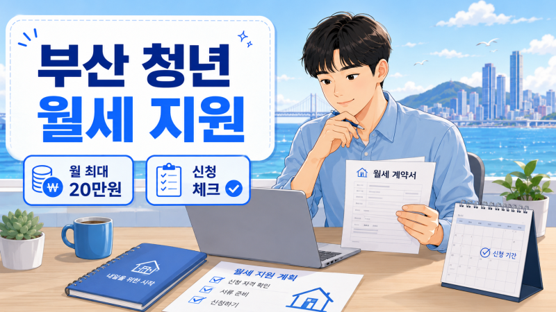 부산 청년 월세 지원 총정리｜월 최대 20만원·최대 24개월·5월 29일 마감