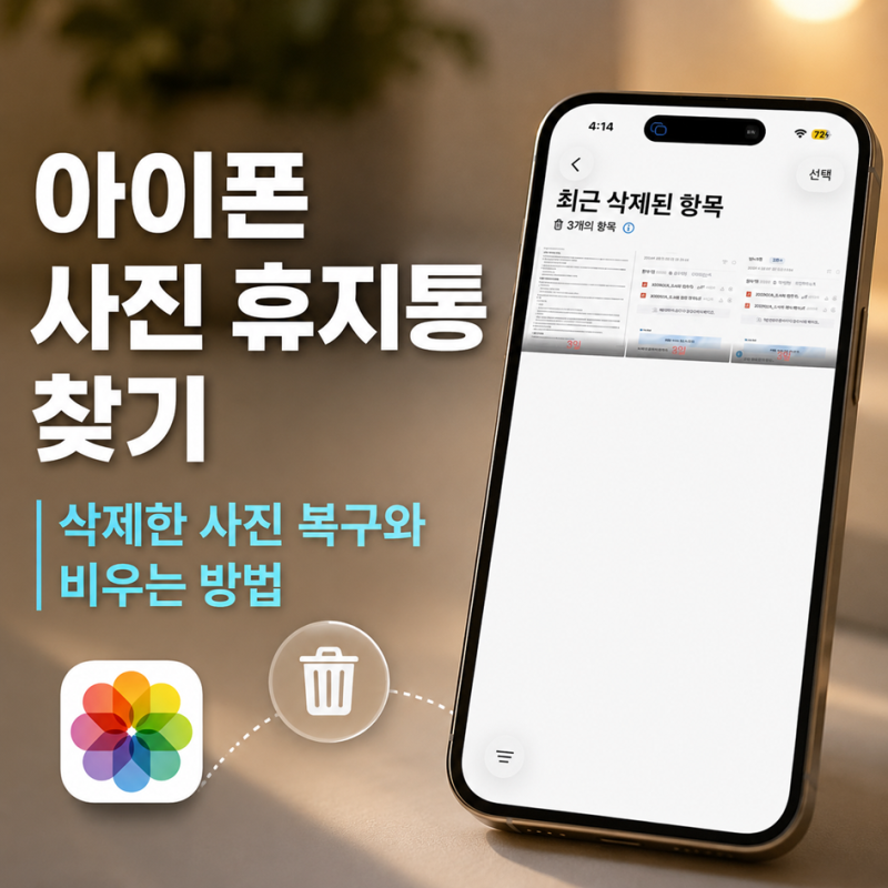 아이폰 사진 휴지통 찾기 삭제한 사진 복구와 비우는 방법