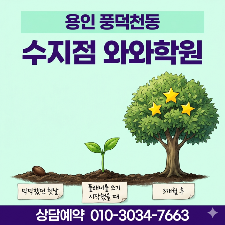  중등 소수정예 풍덕천동 수지점 와와학원 스스로 공부 못 하는 중학생에게