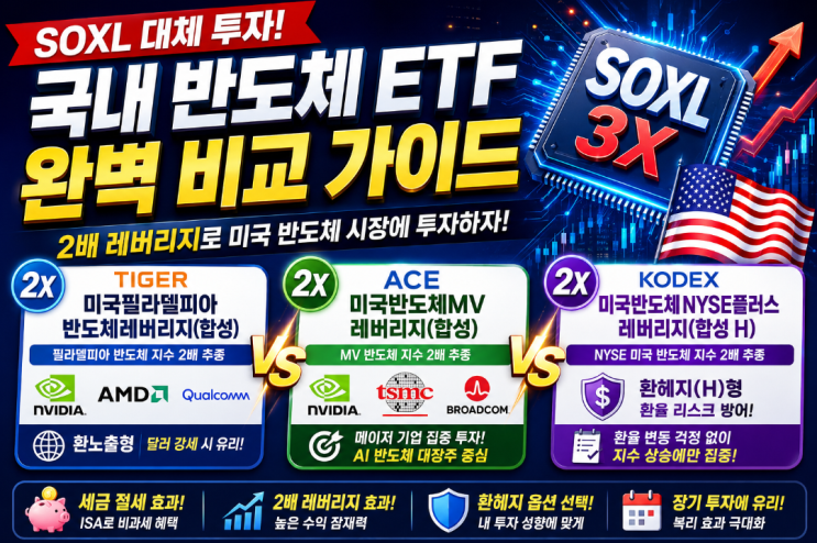  SOXL 대체할 국내 반도체 ETF 비교: 고배율 투자자를 위한 국내 상장 가이드