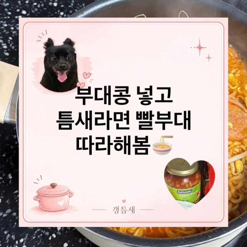 틈새라면 빨부대 매장처럼 도전부대콩을 넣어보자