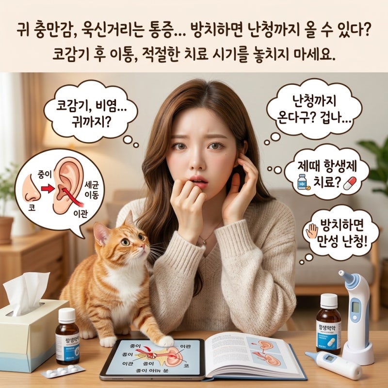 귀가 먹먹하고 욱신거리는 중이염 증상, 방치하면 청력에 문제 생길까?