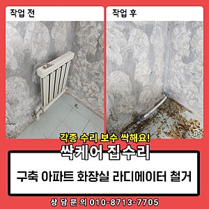 구축 아파트 화장실 라디에이터 철거해도 될까요?