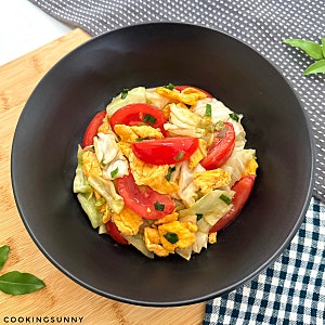 상큼하고 고소해서 정말 맛있고 살 쏙 빠지는 토마토 계란 양배추 볶음 만들기 건강다이어트....