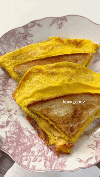바쁜아침 1분완성! 원팬 토스트 레시피 간단한 식빵 요리 만들기