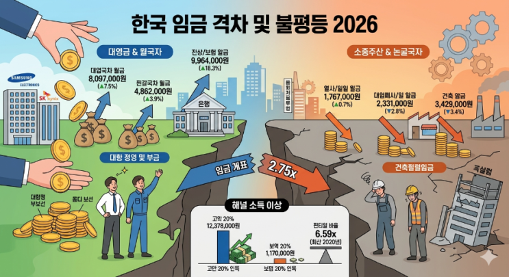 2026년 4월 사업체노동력조사 대기업 소득 대기업 정규직 평균 월급 809만원