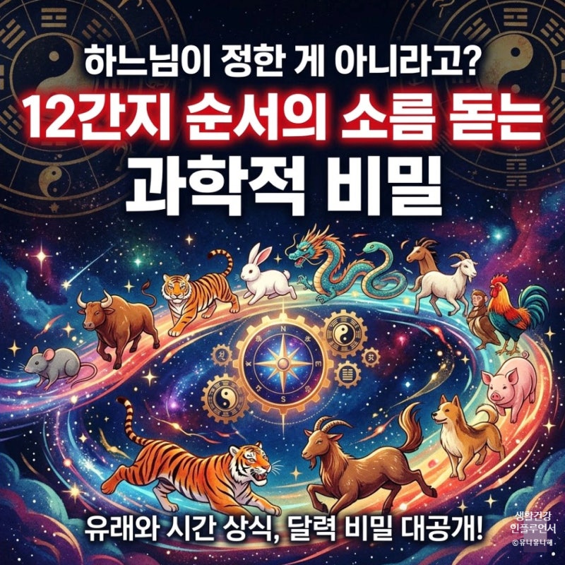 자축인묘 12간지 순서 동물들의 유래와 띠별 시간상식과 달력유래까지