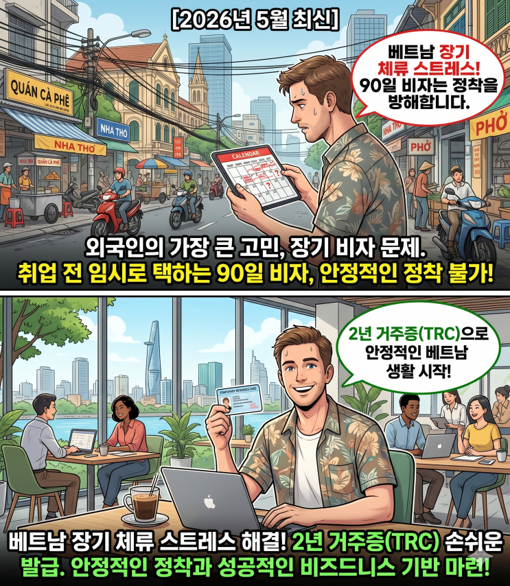  베트남 장기 체류 스트레스 해결: 2년 거주증(TRC) 손쉬운 발급 절차 안내