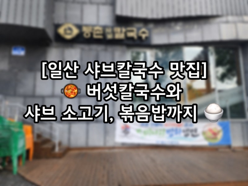 일산 샤브칼국수 맛집 등촌샤브칼국수 본점 – 버섯칼국수와 샤브 소고기 든든한 점심