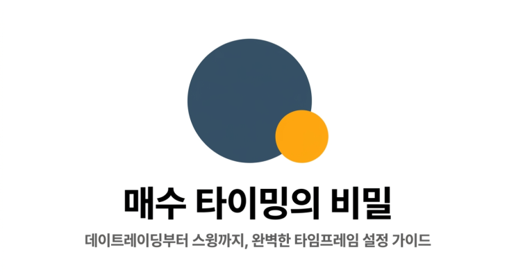  매수 타이밍의 비밀: 데이트레이딩부터 스윙 매매까지 완벽한 타임프레임 설정 가이드