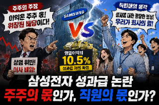   “삼성전자 성과급, 직원 몫인가? 주주 돈인가?”