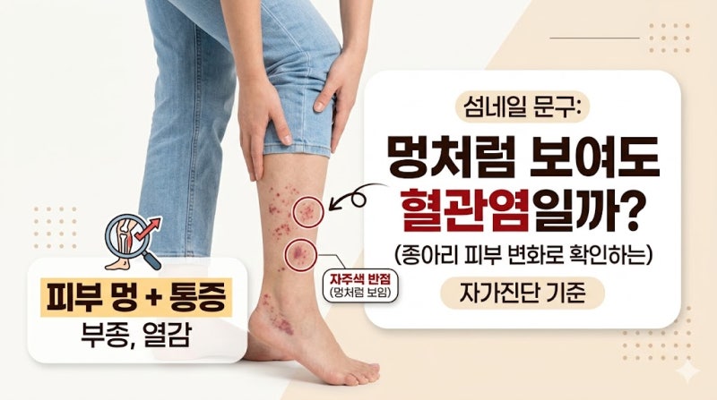 혈관염 초기 증상, 피부 멍과 통증을 함께 봐야 하는 이유