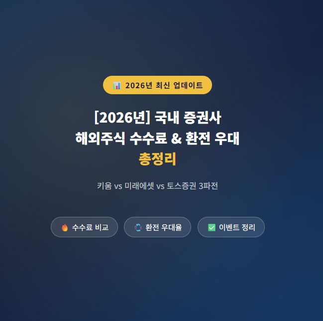 국내 증권사 해외주식 수수료 & 환전 우대 총정리
