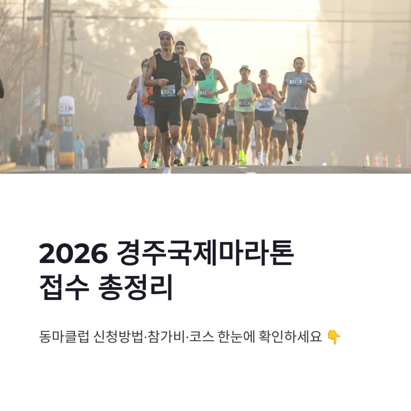 2026 경주국제마라톤 접수 방법 총정리｜동마클럽 신청방법·참가비·코스 안내