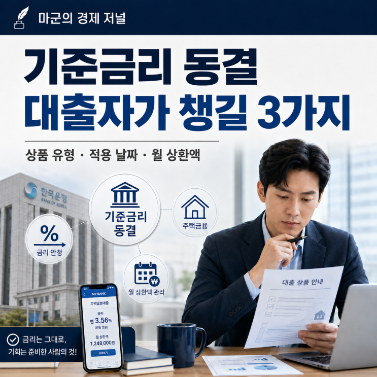  기준금리 동결, 대출자가 먼저 볼 3가지