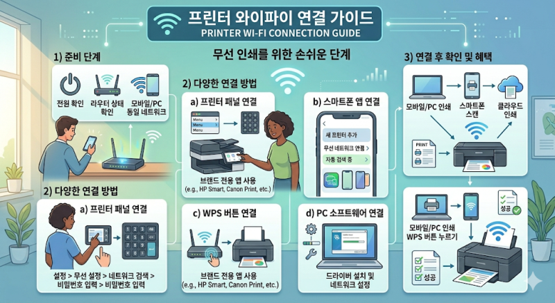 앱손 프린터 와이파이 연결 방법 매뉴얼