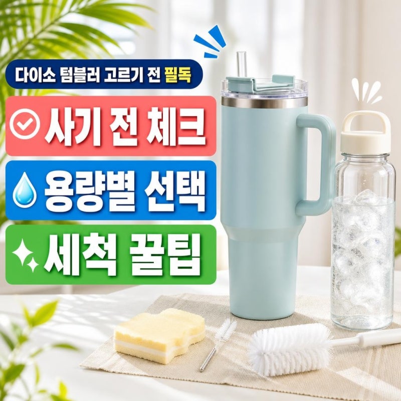다이소 텀블러 고르기 전 필독: 용량·소재·세척법까지 한 번에 정리