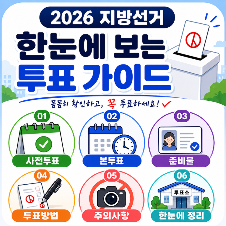2026 지방선거 사전투표 시간 장소 유의사항 총정리