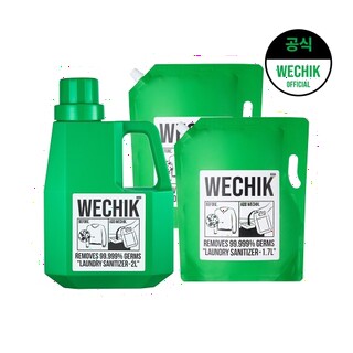  위칙 소독 섬유유연제 2L 1개 + 리필 1.7L 2개 - 세균 걱정 없는 향기로운 빨래