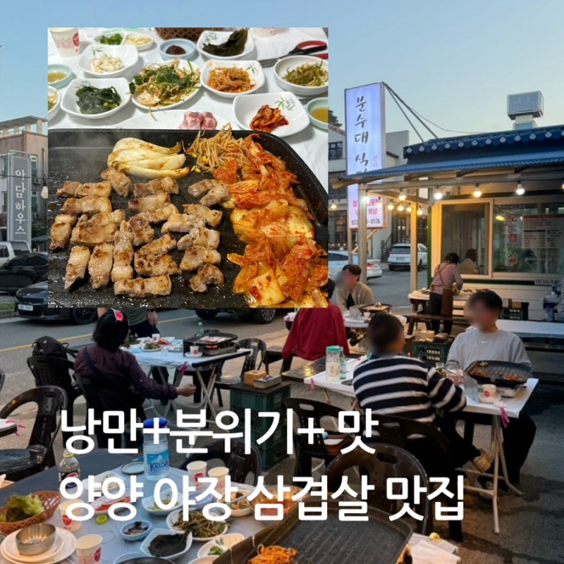 양양 야장 고기맛집 분수대 식당 묵은지 삼겹살