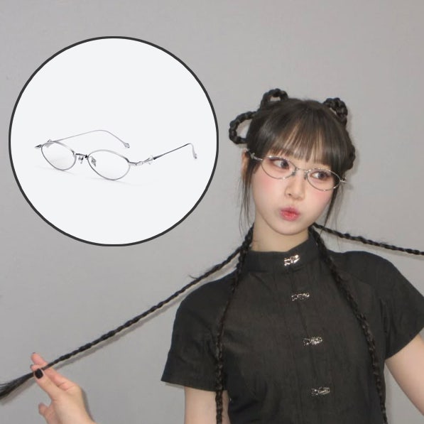 유튜브 스튜디오 춤 르세라핌 김채원 실버 안경테 패션 착장 정보 여자 연예인 안경 추천 브....