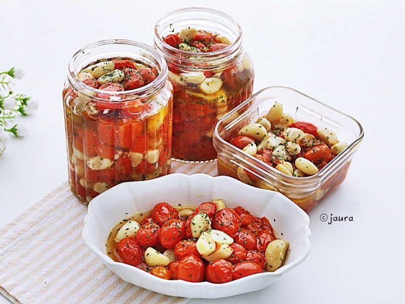 방울토마토 마늘 콩피, 오븐구이 올리브오일 절임 콩피뜻