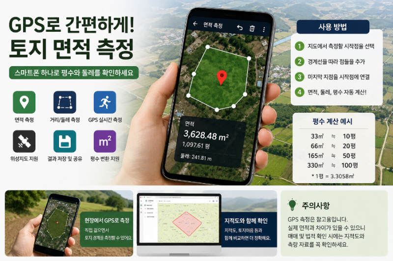 토지 면적 측정 어플 추천! 스마트폰으로 간편하게 평수 확인하는 방법
