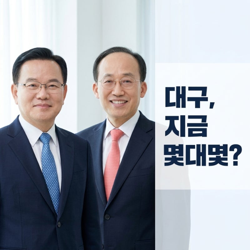 2026 대구시장 판세, 김부겸 vs 추경호 지금 몇 대 몇인가
