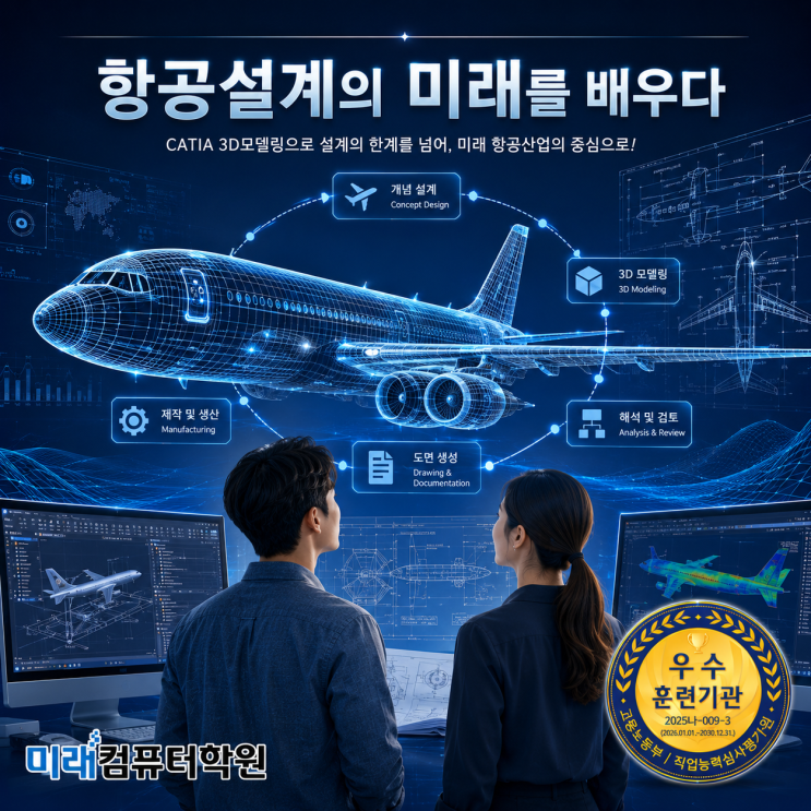  부산·김해·양산 3D설계 취업 준비생 주목! CATIA(카티아) 3D모델링 실무 + 기계설계산업기사 준비 과정