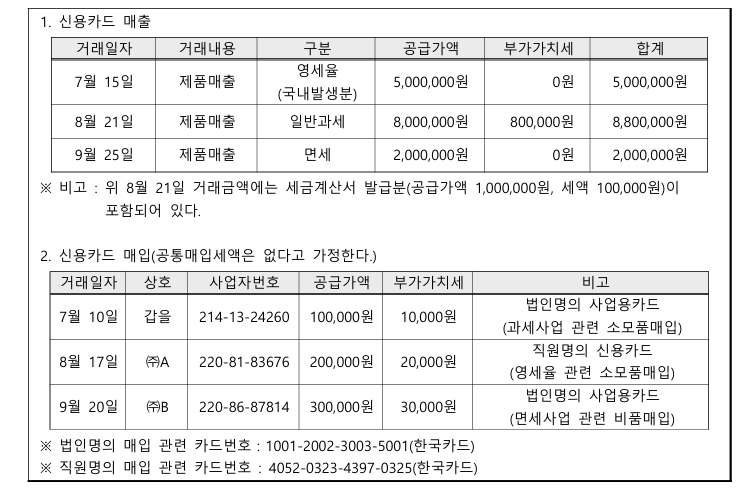 전산세무 2급 125회 기출문제 실무시험3 부가가치세신고 관련 완벽 정리^^