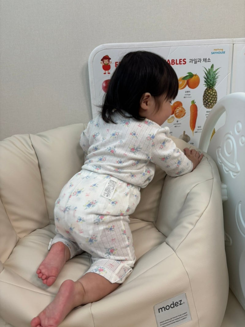 아기 실내복 에뜨와 블루독 사이즈 돌아기 내의 착샷 실내복 사이즈 꿀팁 아기 옷 사이즈 90 1....